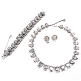 Austria Rhinestone - Necklace  Bracelet  Earring - Set - vintage -  Rhinestone Rosie