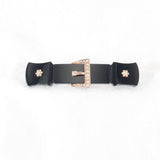 Onyx and Pearl Buckle Brooch Antique - Rhinestone Rosie