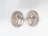 Japanese Silver Enamel Blossom Earrings vintage- Rhinestone Rosie