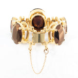 Saphiret / Sappharine Rhinestone Metallic Glass Brooch and Bracelet Set Vintage - Rhinestone Rosie