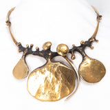 Jack Boyd Studio Bronze Brutalist Set Vintage - Necklace - Bracelet - Buckle  - Rhinestone Rosie