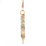 Chatelaine with seven accessories silver plate antique - Rhinestone Rosie