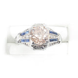 Diamond Ring With Sapphires - Rhinestone Rosie 