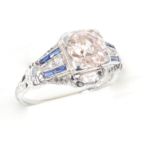 Diamond Ring With Sapphires
