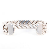 Navajo Double Twist Stamped Sterling Silver Cuff Bracelet vintage - Rhinestone Rosie