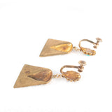 Art Deco Egyptian Revival Enamel Earrings with Turquoise  - Rhinestone Rosie 