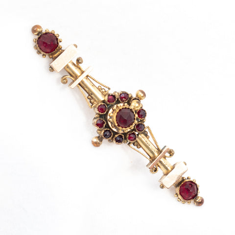 Faux Garnet Bar Brooch