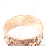 Gold Filled Clover Cigar Band Ring Vintage - Rhinestone Rosie