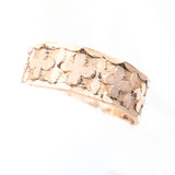 Gold Filled Clover Cigar Band Ring Vintage - Rhinestone Rosie