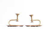Hogan Bolas Copper and Brass Earrings Vintage - Rhinestone Rosie 