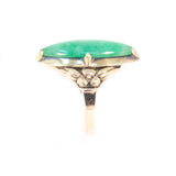 Jade Marquis 14kt Gold Ring vintage - Rhinestone Rosie