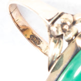 Jade Marquis 14kt Gold Ring vintage - Rhinestone Rosie