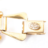 Kramer of New York White and Gold Flower Rhinestone Bracelet Vintage- Rhinestone Rosie