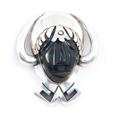 Sterling Silver Face Brooch by Cheo