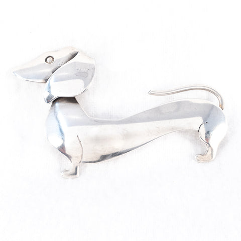 Orb Sterling Dachshund Brooch