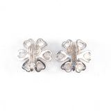 Crystal and Pearl Sterling Silver Flower Earrings vintage - Rhinestone Rosie