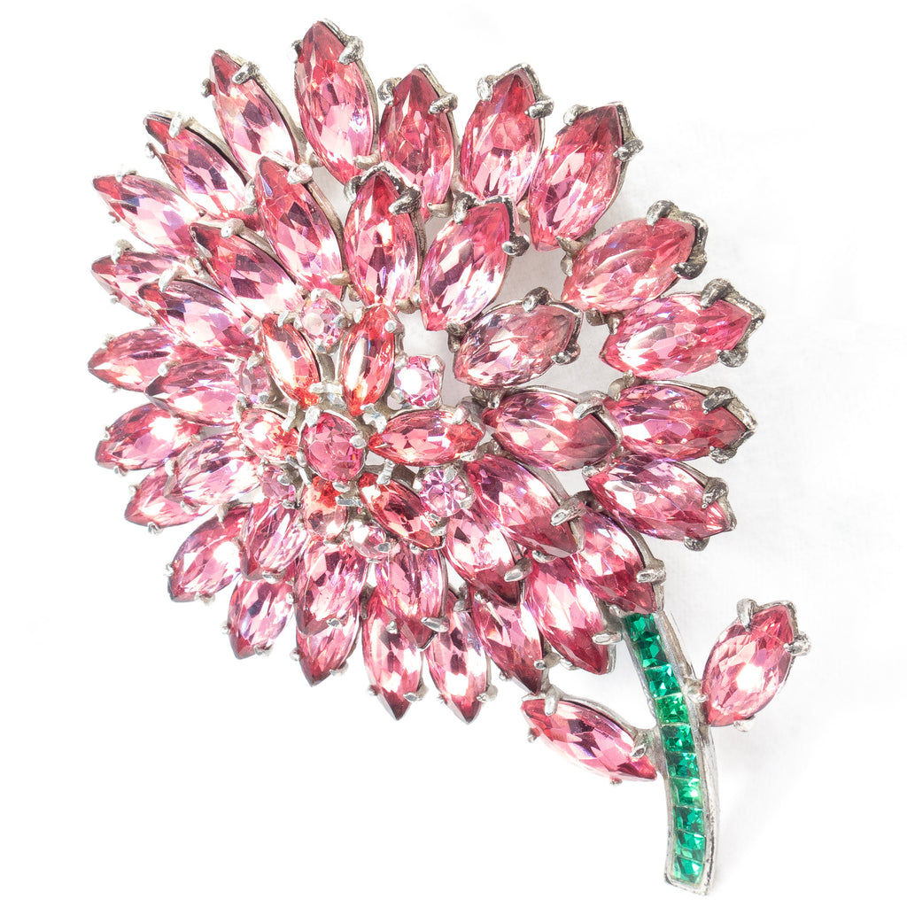 Pink Rhinestone Flower Brooch – Rhinestone Rosie