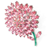 Pink Rhinestone Flower Brooch vintage - Rhinestone Rosie