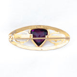 Purple Triangle Glass Brooch Art Deco - Rhinestone Rosie 