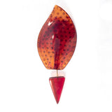 Large Brown Marbled Plastic Rhinestone Screw Stickpin Vintage- Rhinestone Rosie