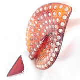 Large Brown Marbled Plastic Rhinestone Screw Stickpin Vintage- Rhinestone Rosie