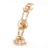 19th century Satsuma Set - Necklace and Bracelet - birds and flowers - antique - Rhinestone Rosie