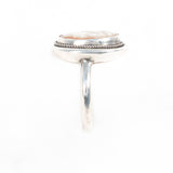 Shell Cameo Sterling Silver Ring Vintage - Rhinestone Rosie