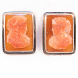 Cameo Cuff Links by Starr & Marcus NY antique - Rhinestone Rosie