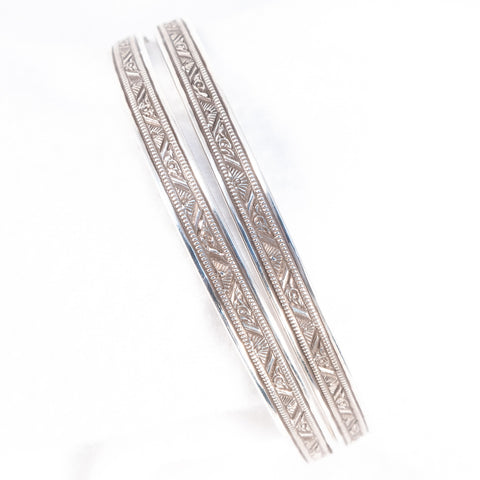 Sterling Silver Bangle Bracelets - set of 2