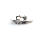 Art Nouveau Sterling Silver Top Woman Cameo Brooch - Rhinestone Rosie