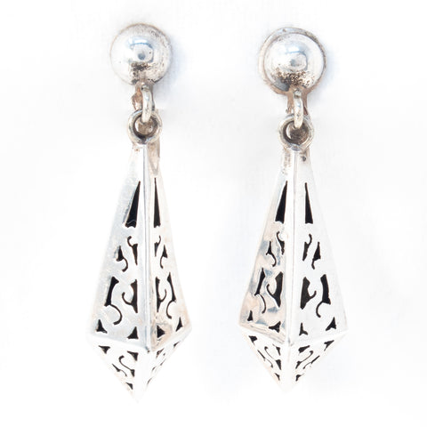 Taxco Sterling Silver Cutout Earrings