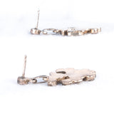Thunderbird Inlaid Dangle Earrings Sterling Silver Vintage - Rhinestone Rosie