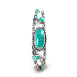 Navajo Turquoise and Sterling Bracelet 1940s 1950s Vintage - Rhinestone Rosie