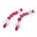 Eisenberg Red Dangle Earrings  - Rhinestone Rosie