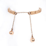 Victorian Flexible Bangle Bracelet with Ball Chain Gold Filled antique - Rhinestone Rosie